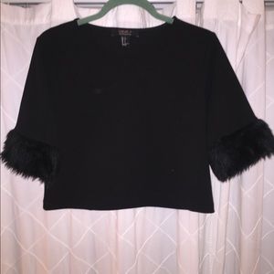 Black fur top